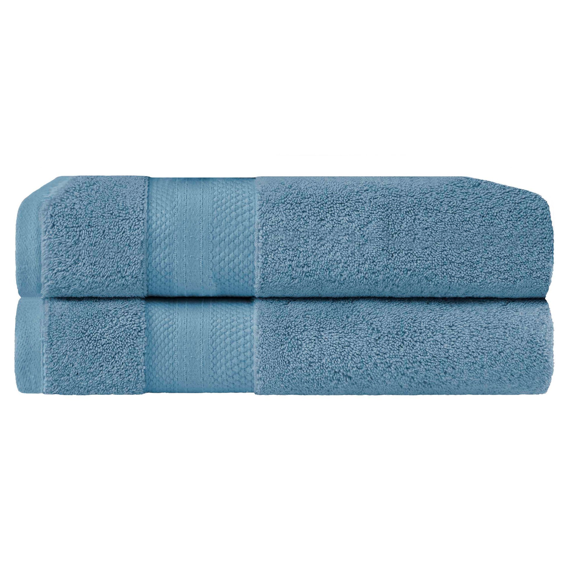 Superior Premium Turkish-Cotton Assorted Towel Set -  Denim Blue