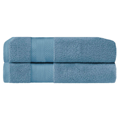 Superior Premium Turkish-Cotton Assorted Towel Set -  Denim Blue