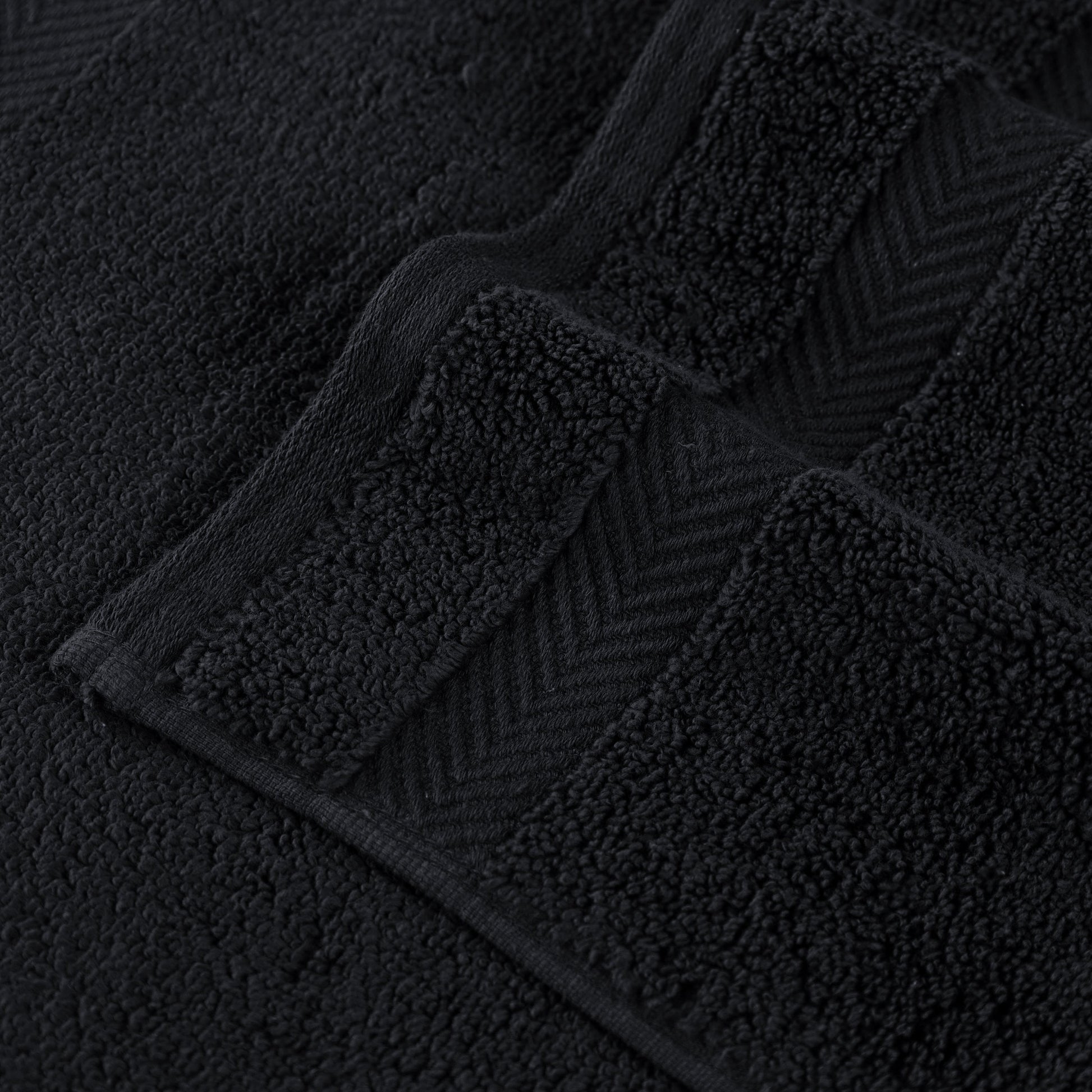 Zero Twist Cotton Ultra-Soft Absorbent Face Towel Washcloth - Black