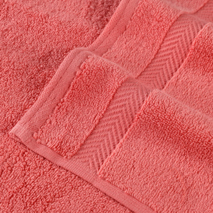 Zero Twist Cotton Ultra-Soft Absorbent Face Towel Washcloth - Coral