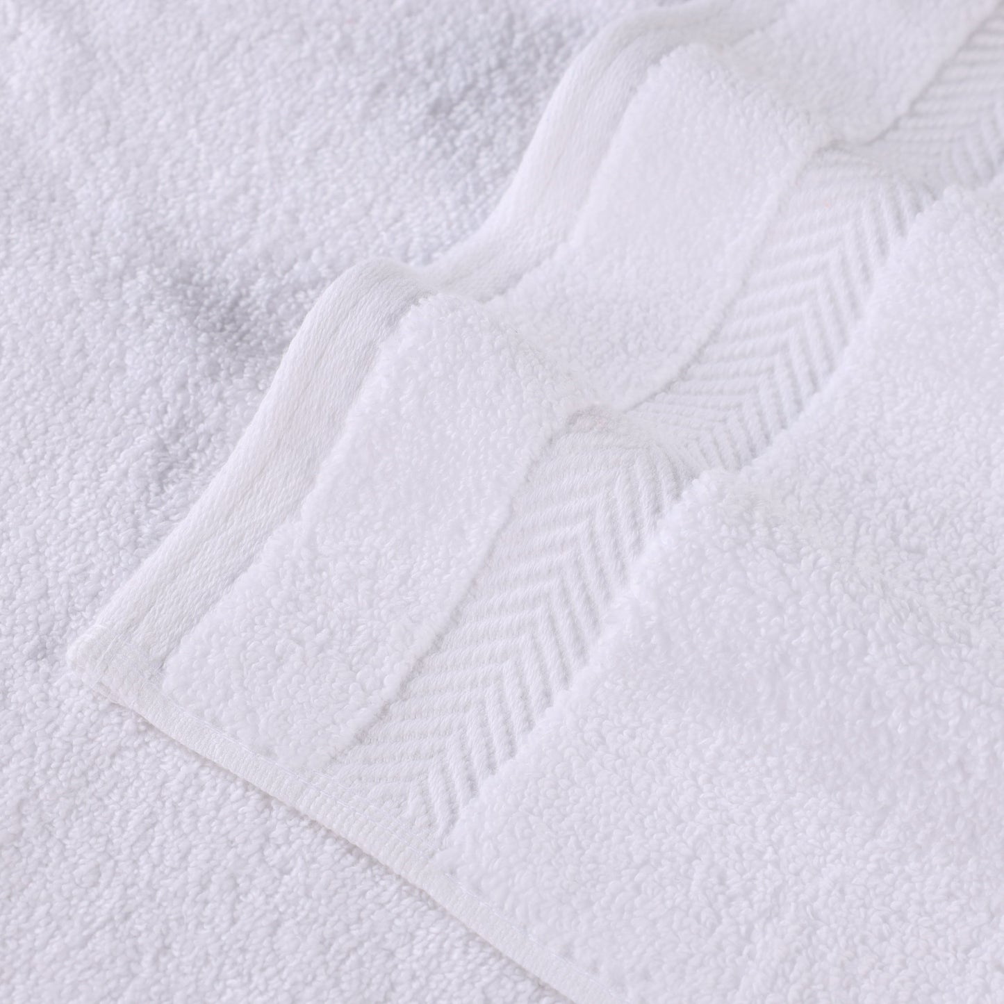 Zero Twist Cotton Solid Ultra-Soft Absorbent Hand Towel - White