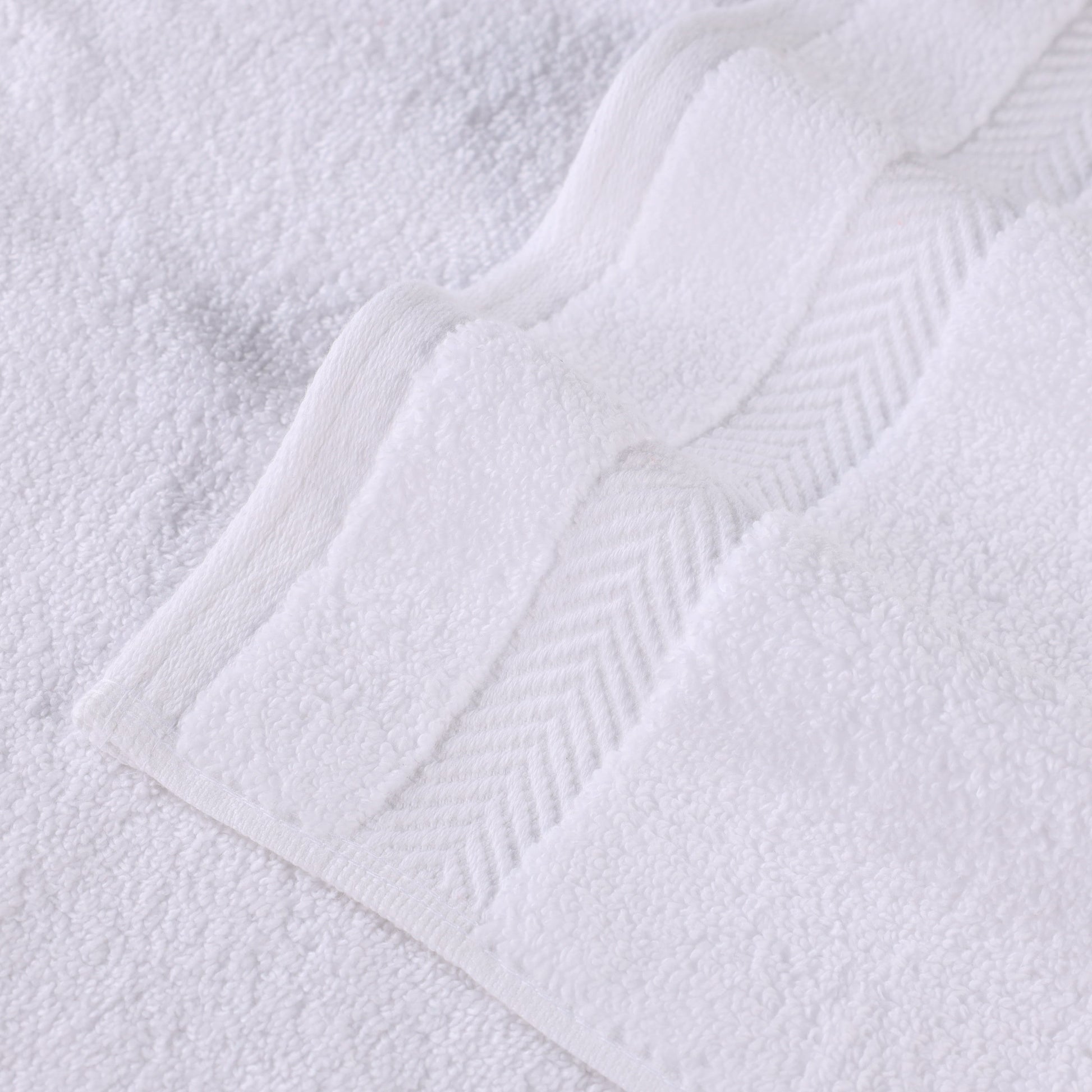 Zero Twist Cotton Solid Ultra-Soft Absorbent Hand Towel - White