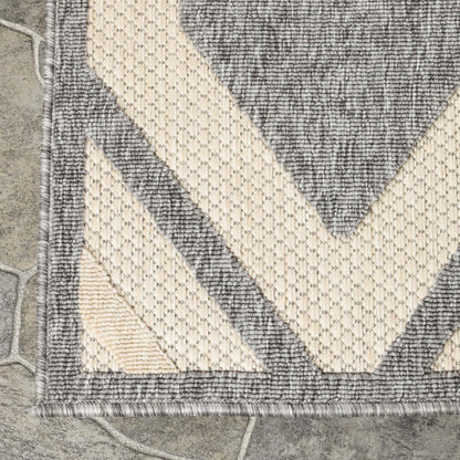 Superior Daelyn Modern Diamond Lattice Indoor/Outdoor Area Rug - Cream