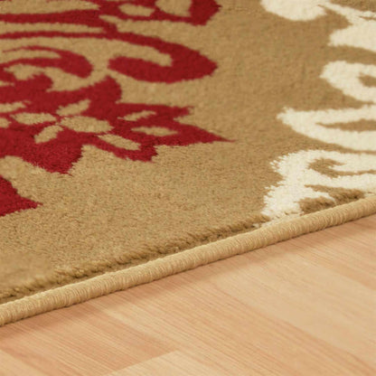 Superior Danvers Contemporary Floral Medallion Damask Indoor Area Rug - Brown