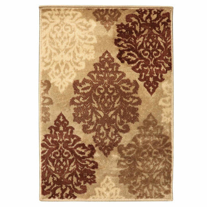 Superior Danvers Contemporary Floral Medallion Damask Indoor Area Rug - Beige