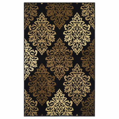 Superior Danvers Contemporary Floral Medallion Damask Indoor Area Rug - Black