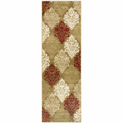 Superior Danvers Contemporary Floral Medallion Damask Indoor Area Rug - Brown