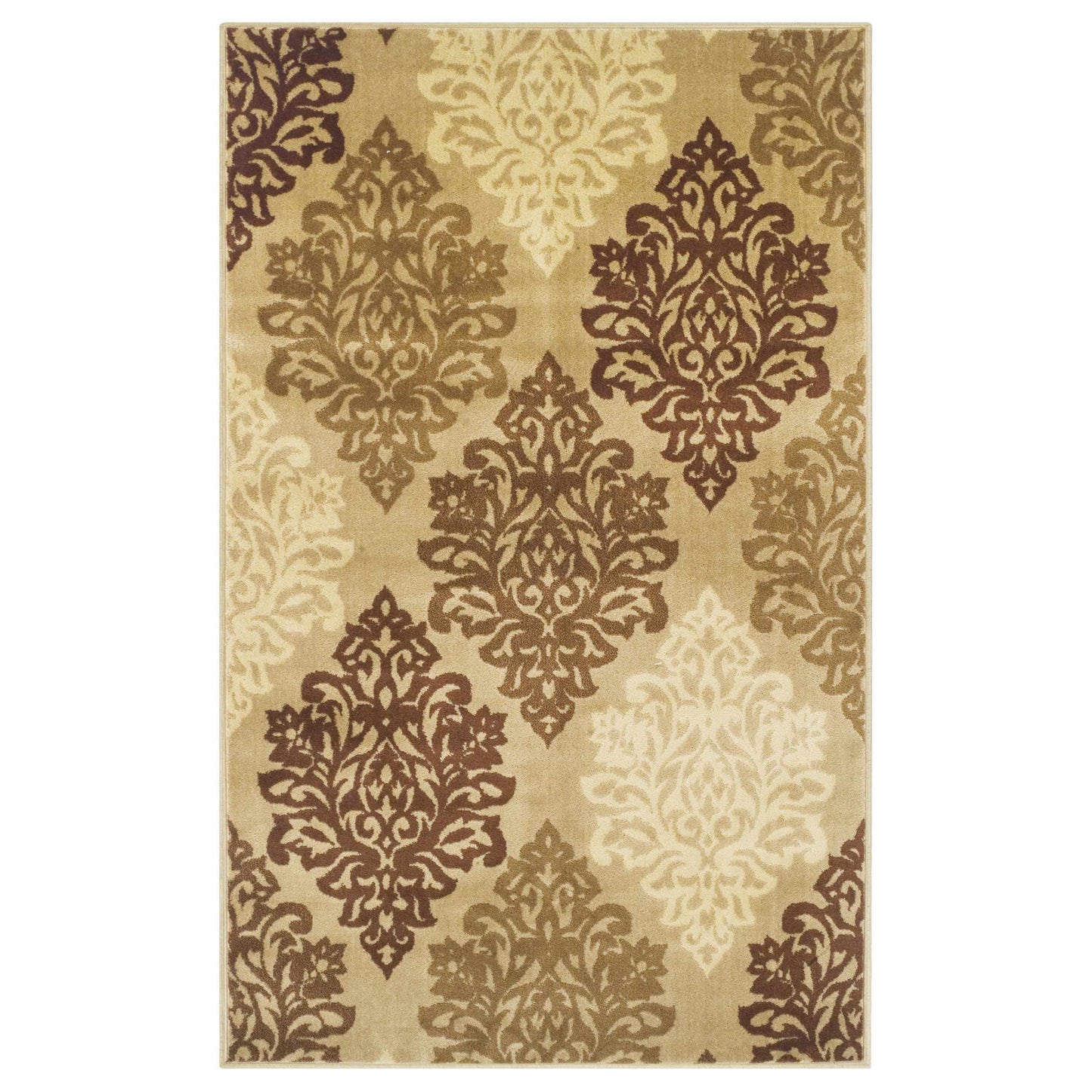 Superior Danvers Contemporary Floral Medallion Damask Indoor Area Rug - Beige