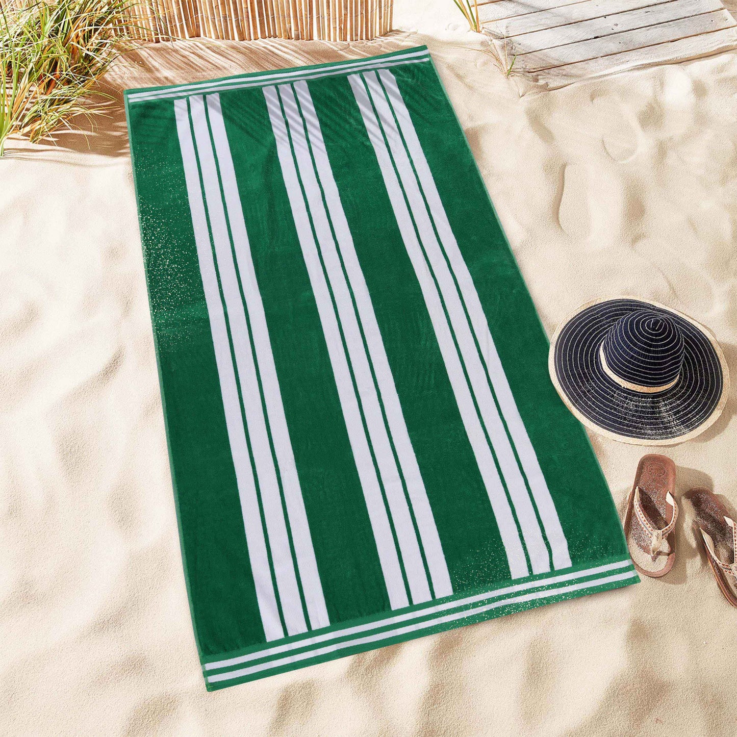 Striped Extra Large Oversized Absorbent Quick Dry Cotton Beach Towel