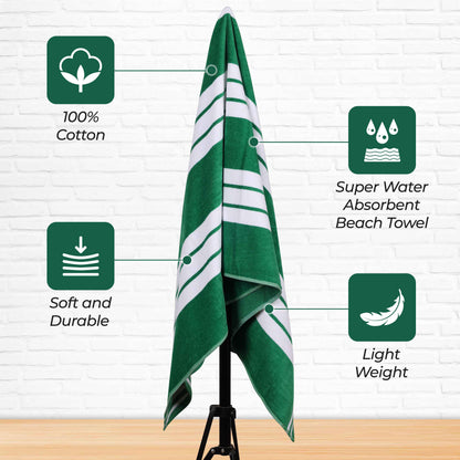 Striped Extra Large Oversized Absorbent Quick Dry Cotton Beach Towel