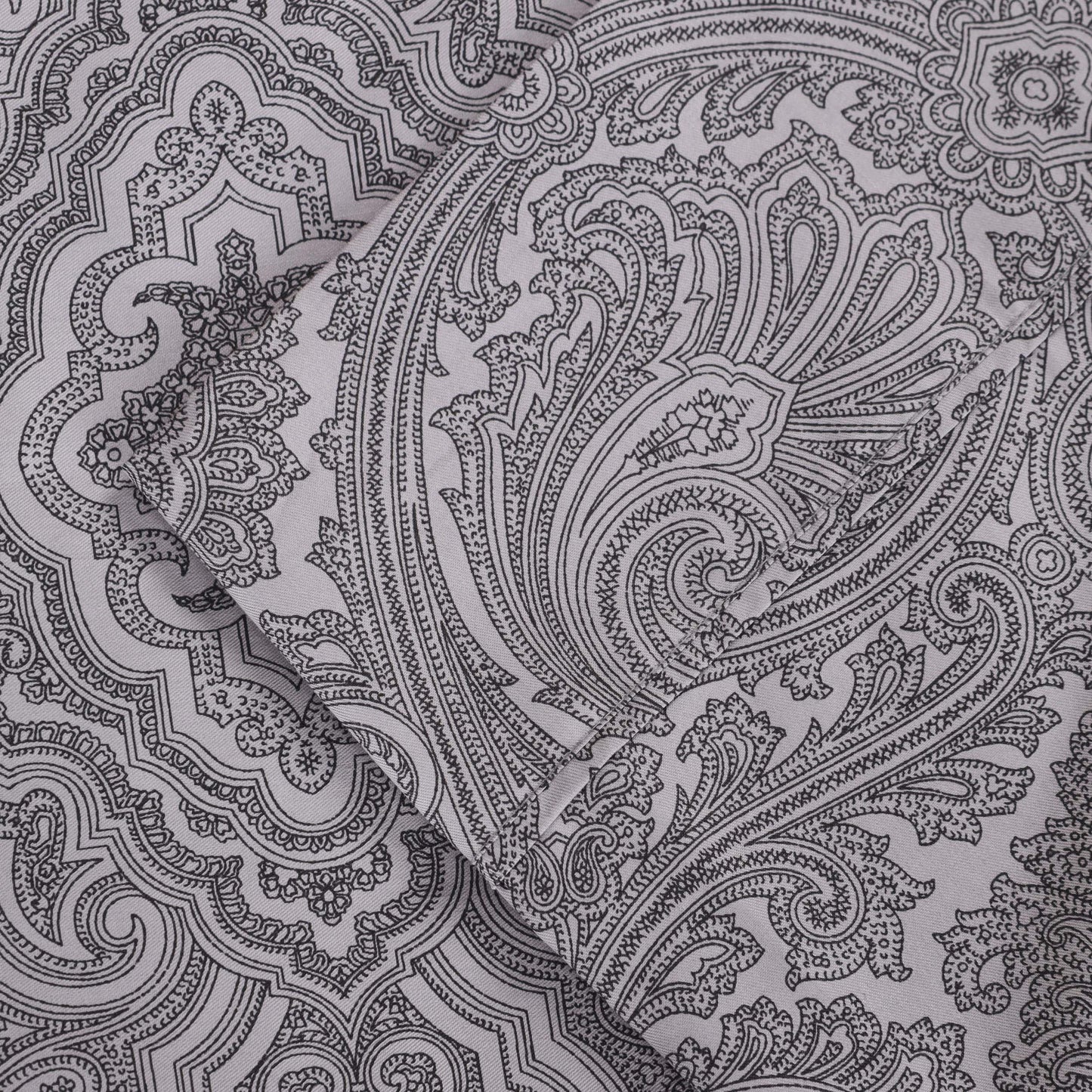 Italian Paisley 600 Thread Count Cotton Blend 2-Piece Pillowcase Set - DarkGray