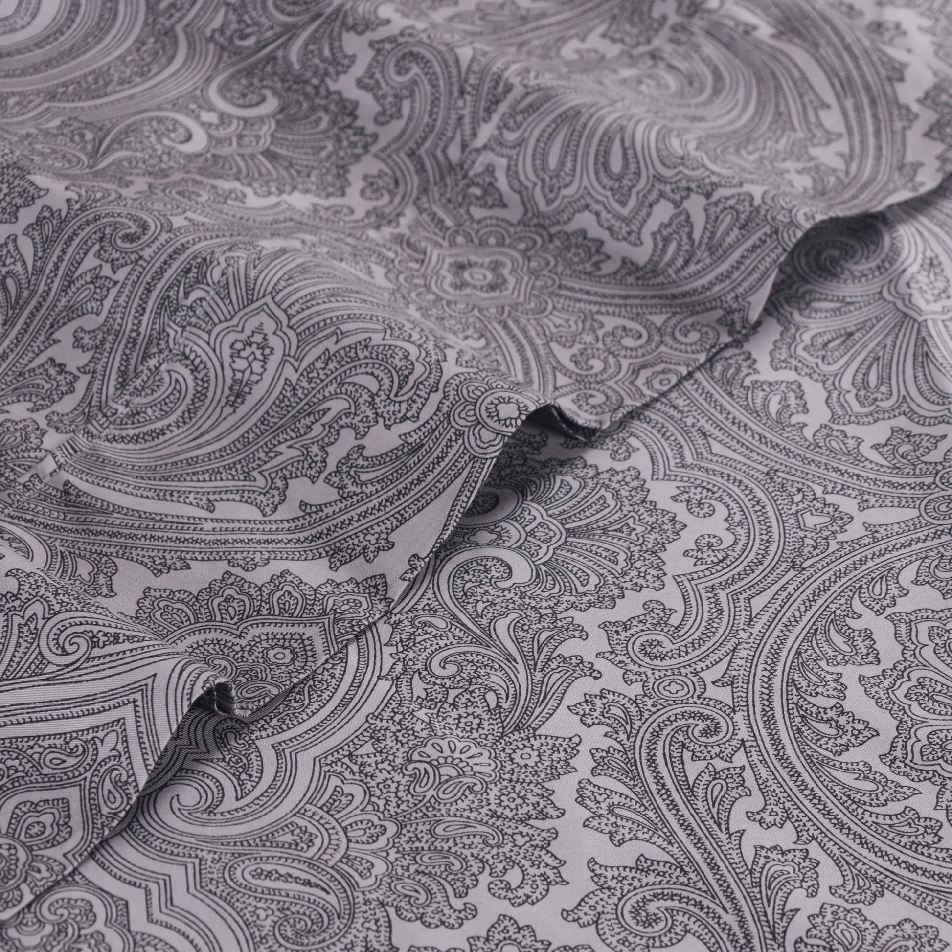 Italian Paisley 600 Thread Count Cotton Blend Deep Pocket Sheet Set - DarkGray
