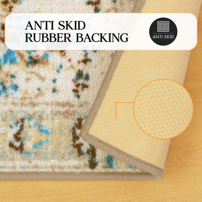 Superior Decklan Floral Medallion Indoor Area Rug or Runner Rug - Cream