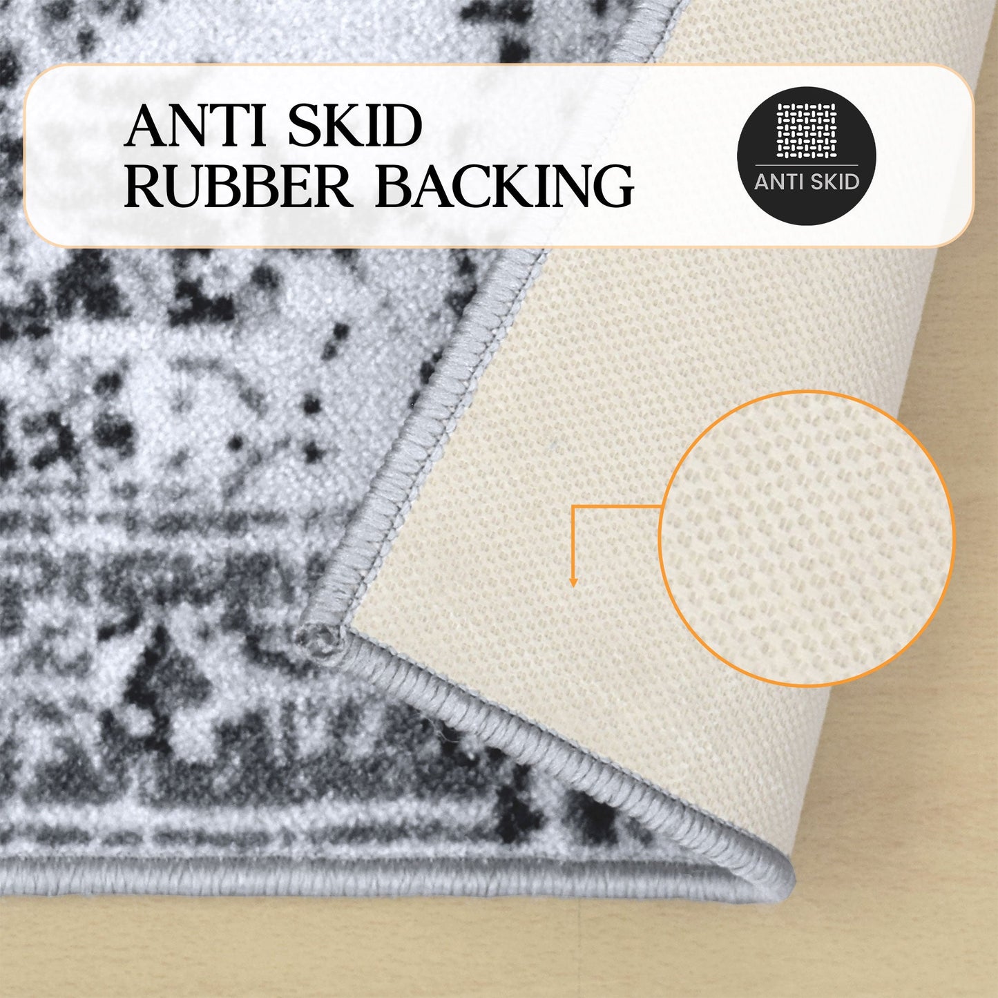 Superior Decklan Floral Medallion Indoor Area Rug or Runner Rug - Grey