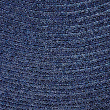 Bohemian Braided Indoor Outdoor Rugs Solid Round Area Rug - DenimBlue