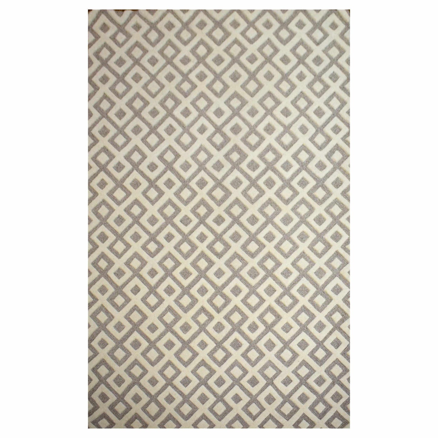 Diamond Handwoven Textured Wool and Viscose Contemporary Area Rug 