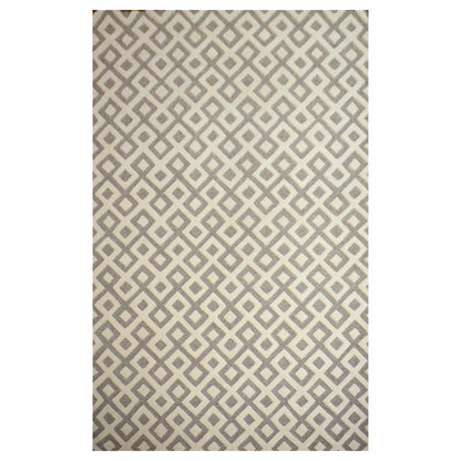 Diamond Handwoven Textured Wool and Viscose Contemporary Area Rug 