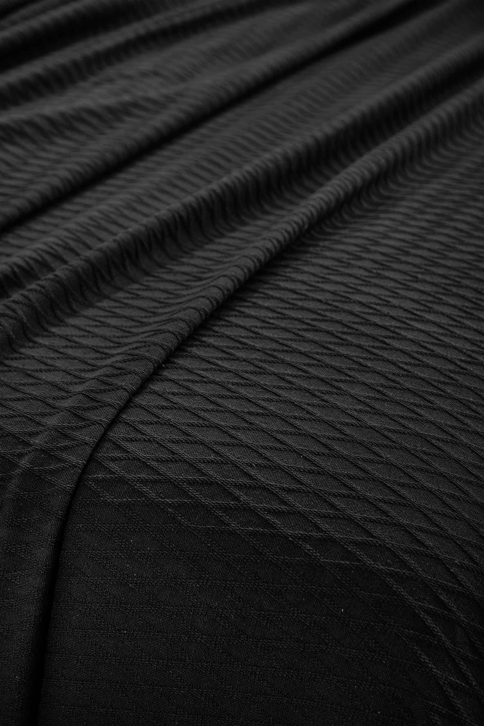 Diamond All-Season Cotton Blanket - Black