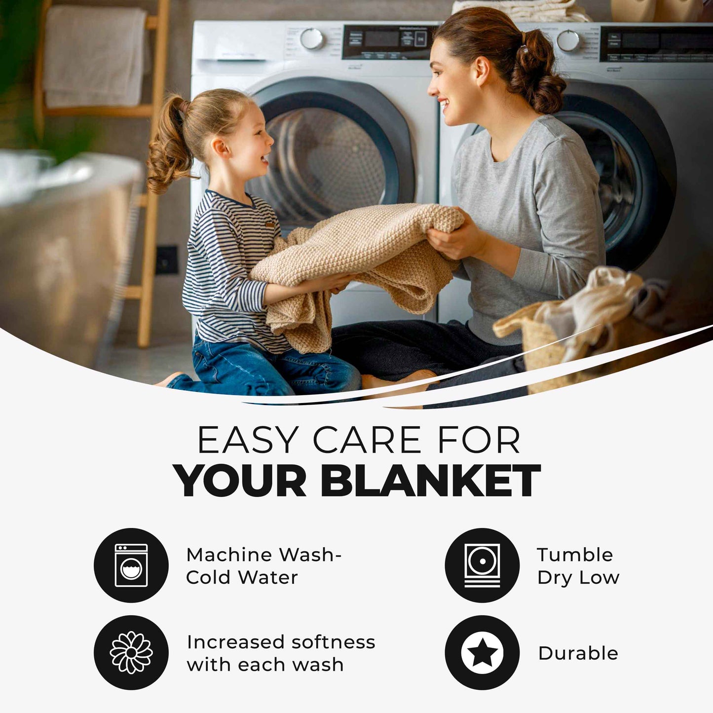 Diamond All-Season Cotton Blanket - Black