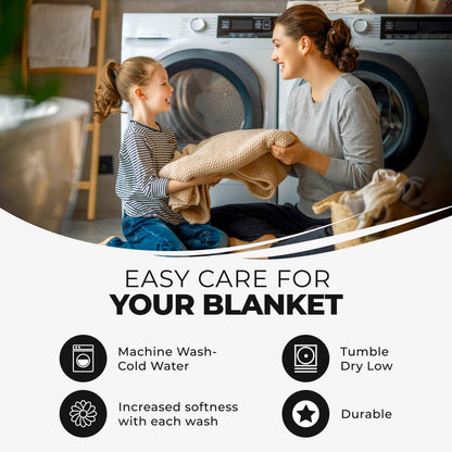 Diamond All-Season Cotton Blanket - Black