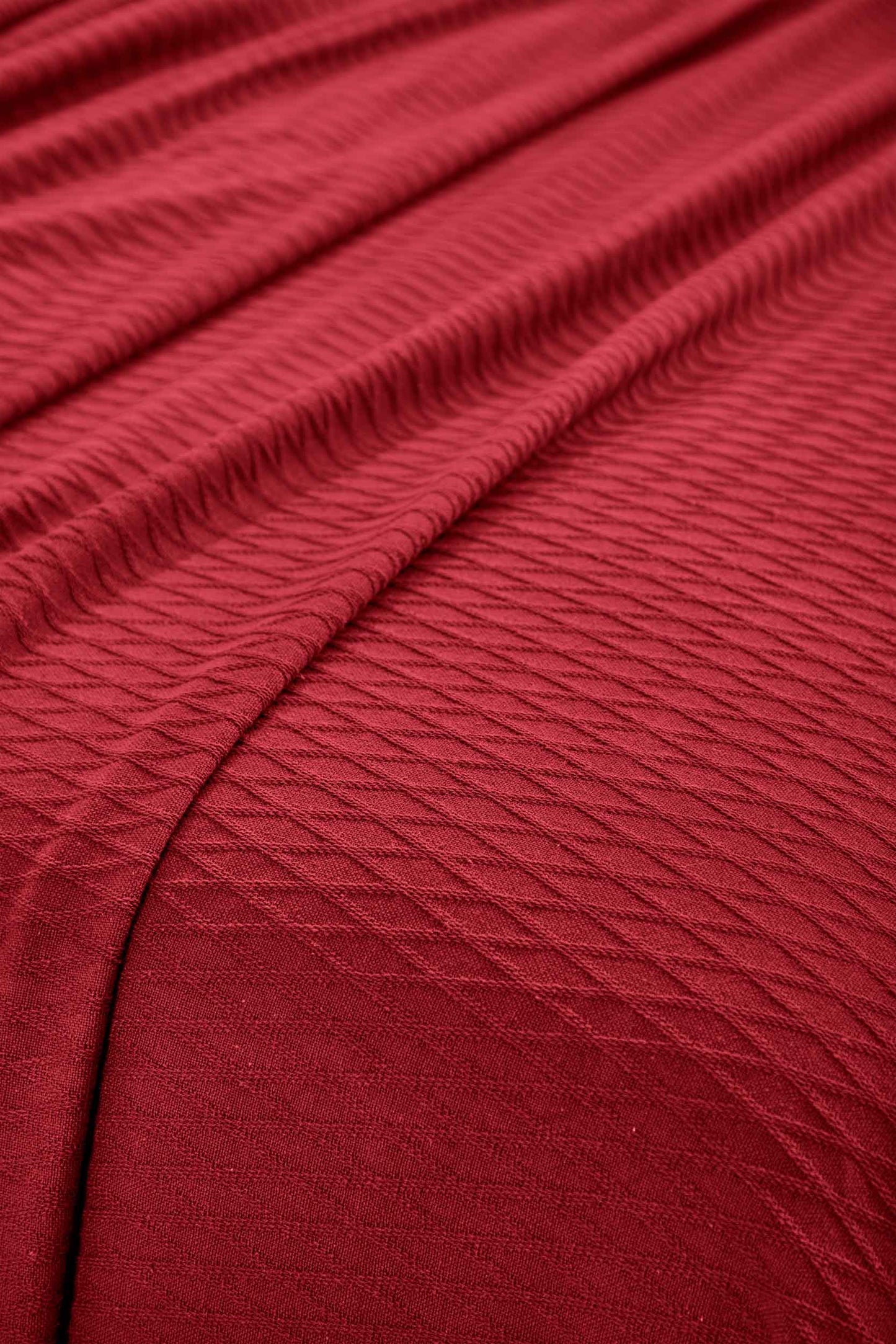 Diamond All-Season Cotton Blanket - Burgundy