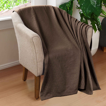 Diamond All-Season Cotton Blanket - Chocolate