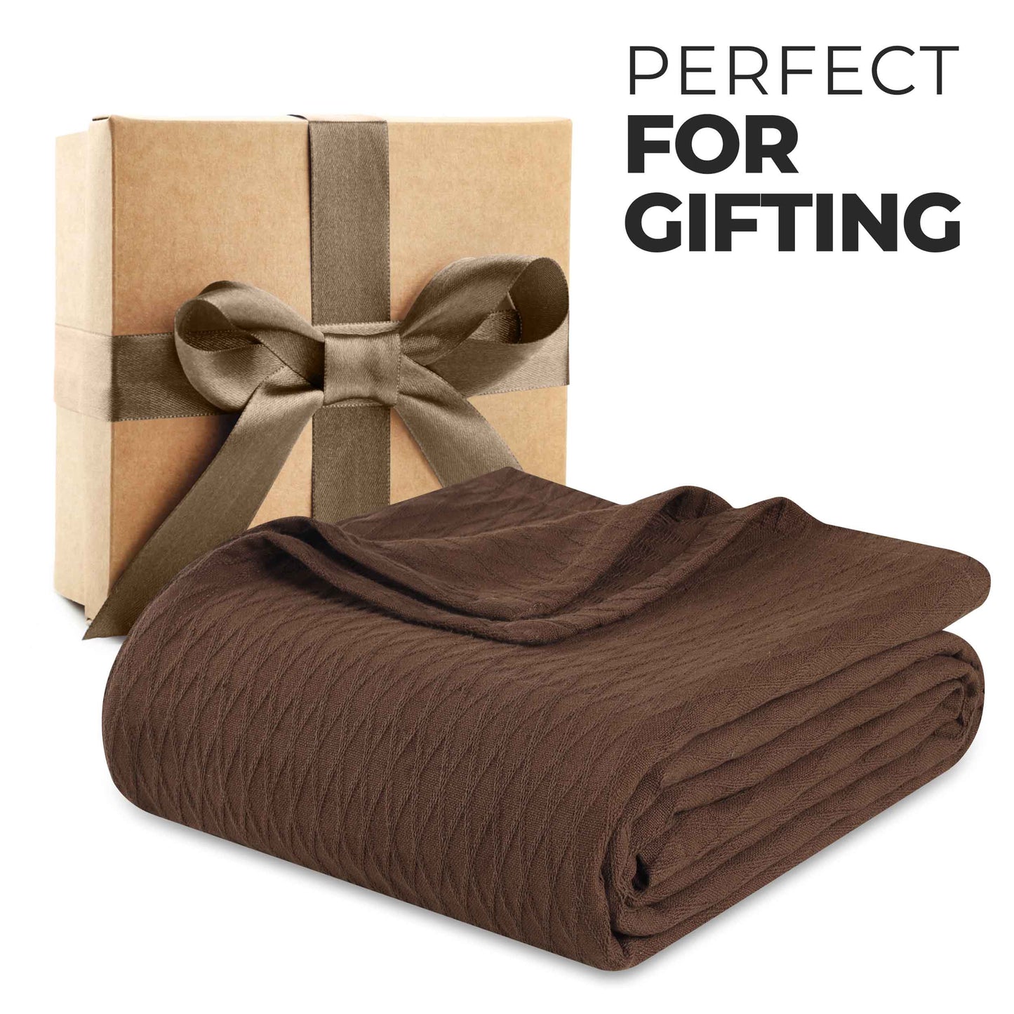 Diamond All-Season Cotton Blanket - Chocolate