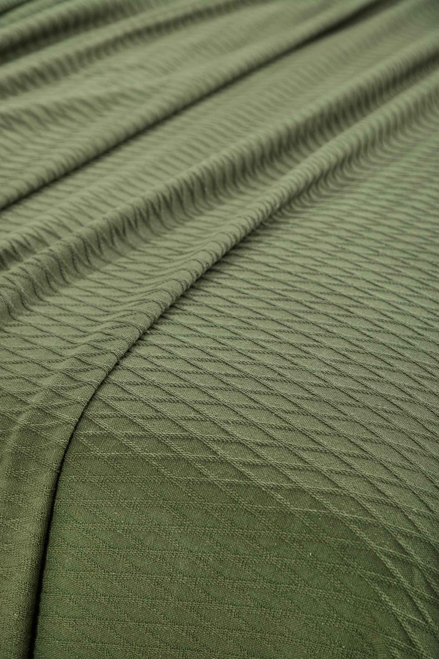 Diamond All-Season Cotton Blanket - Forest Green