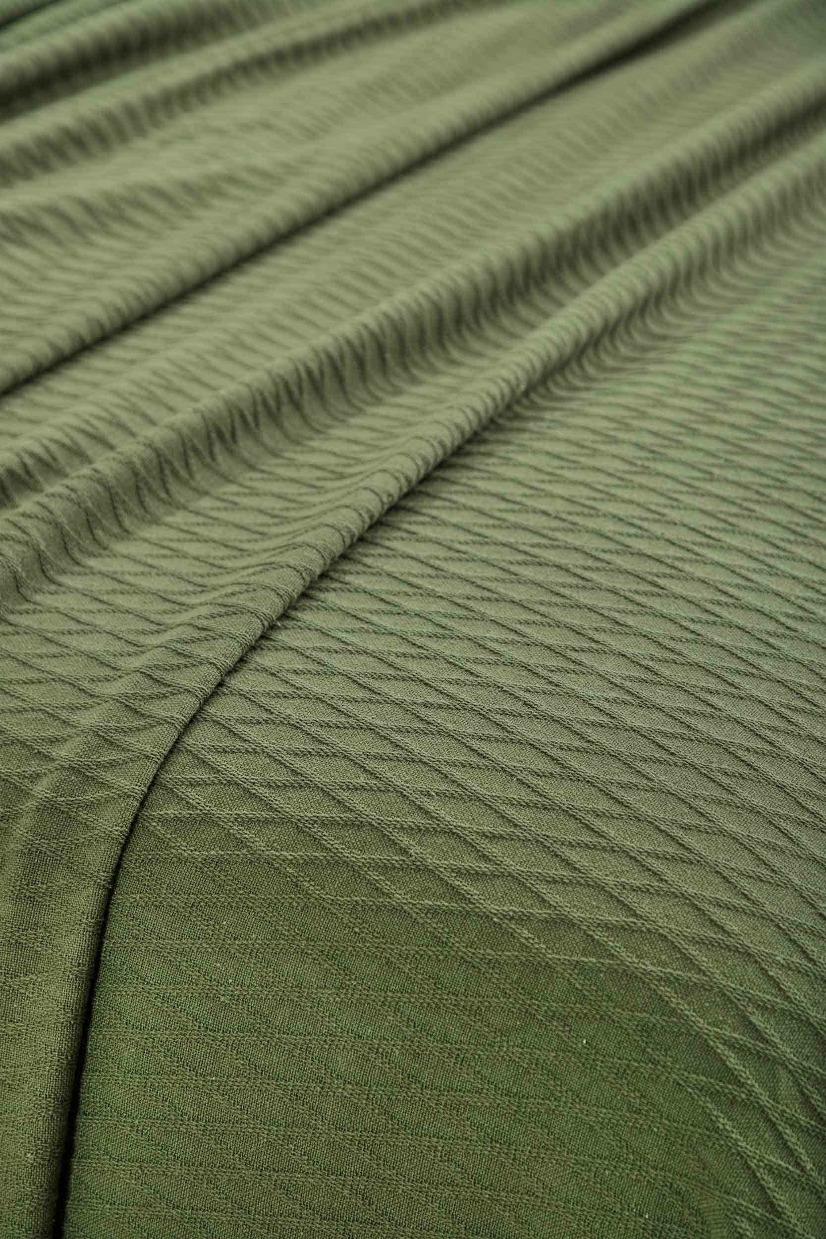Diamond All-Season Cotton Blanket - Forest Green