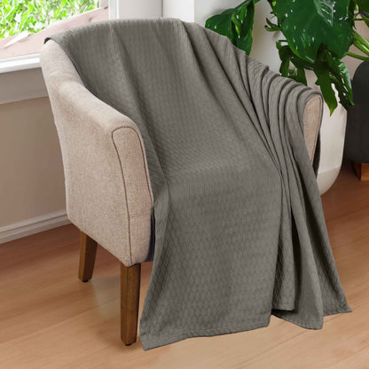 Diamond All-Season Cotton Blanket - Grey