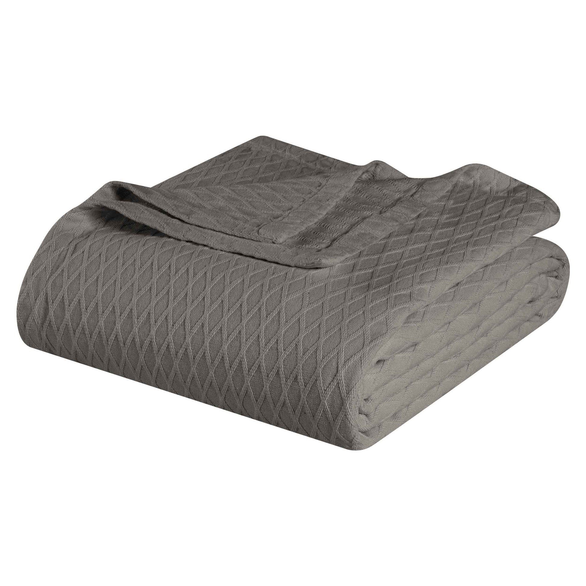 Diamond All-Season Cotton Blanket - Grey