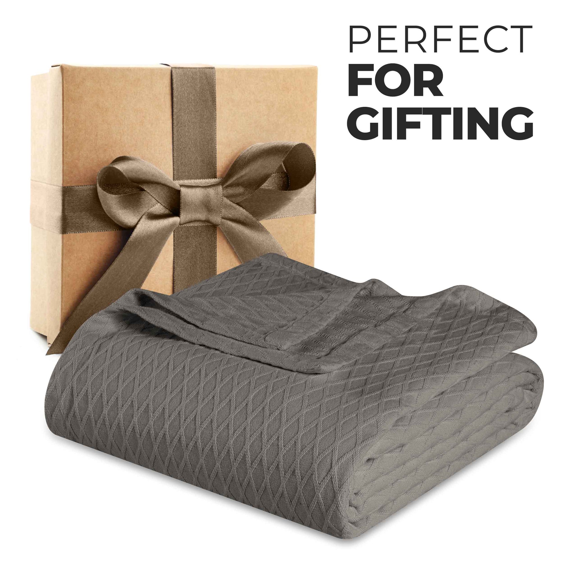Diamond All-Season Cotton Blanket - Grey