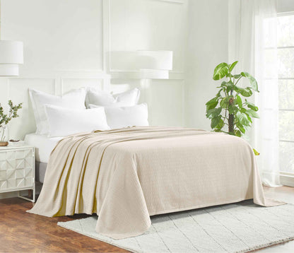 Diamond All-Season Cotton Blanket - Ivory