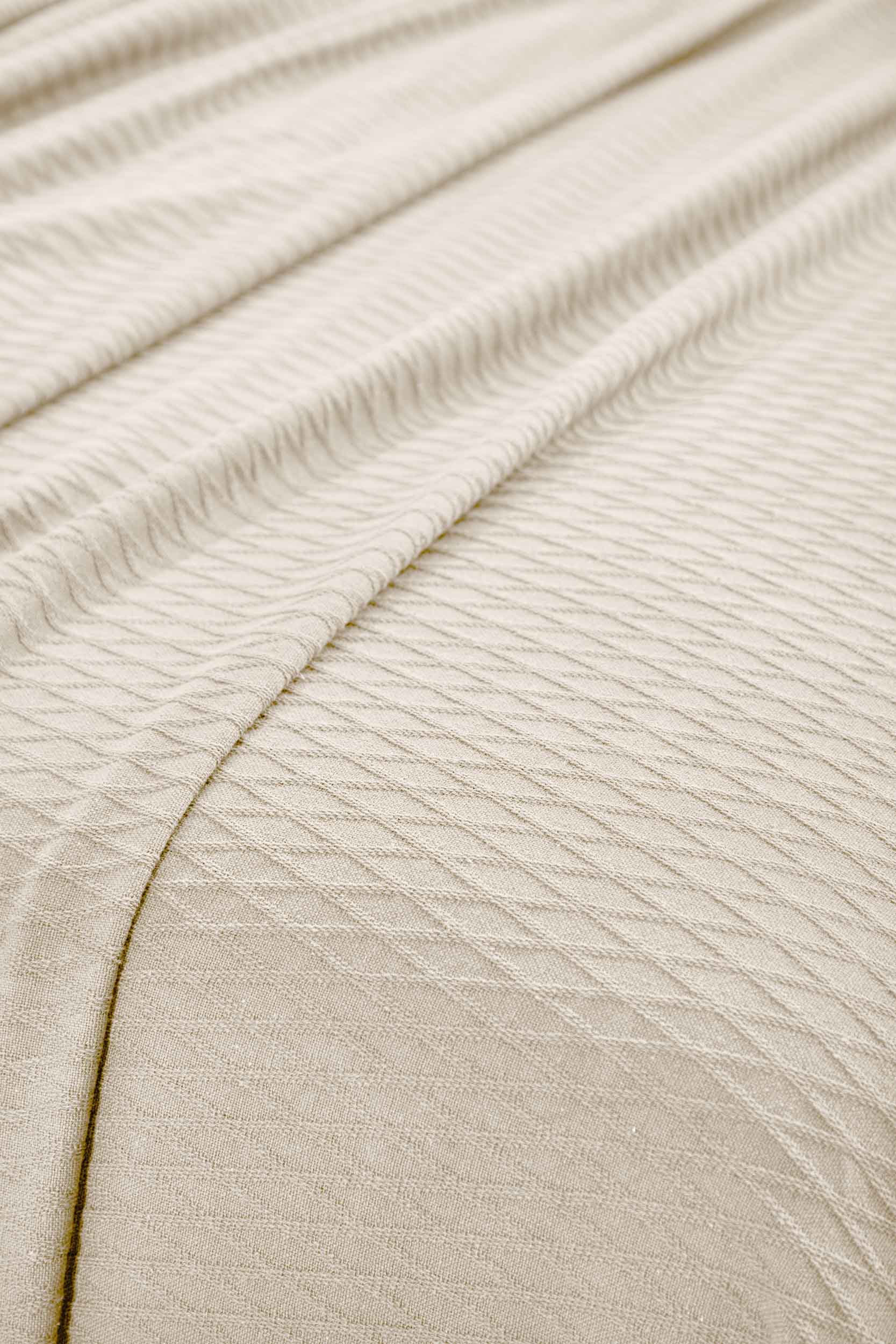 Diamond All-Season Cotton Blanket - Ivory