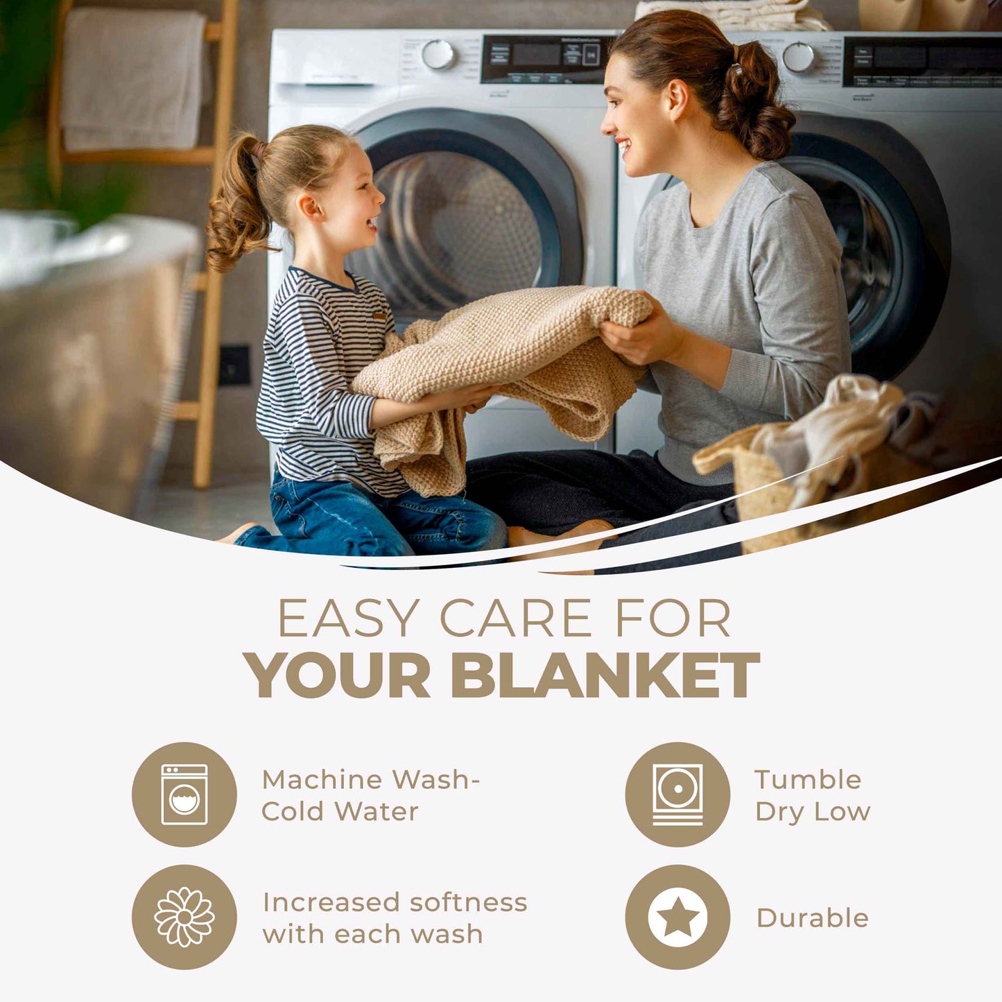 Diamond All-Season Cotton Blanket - Ivory