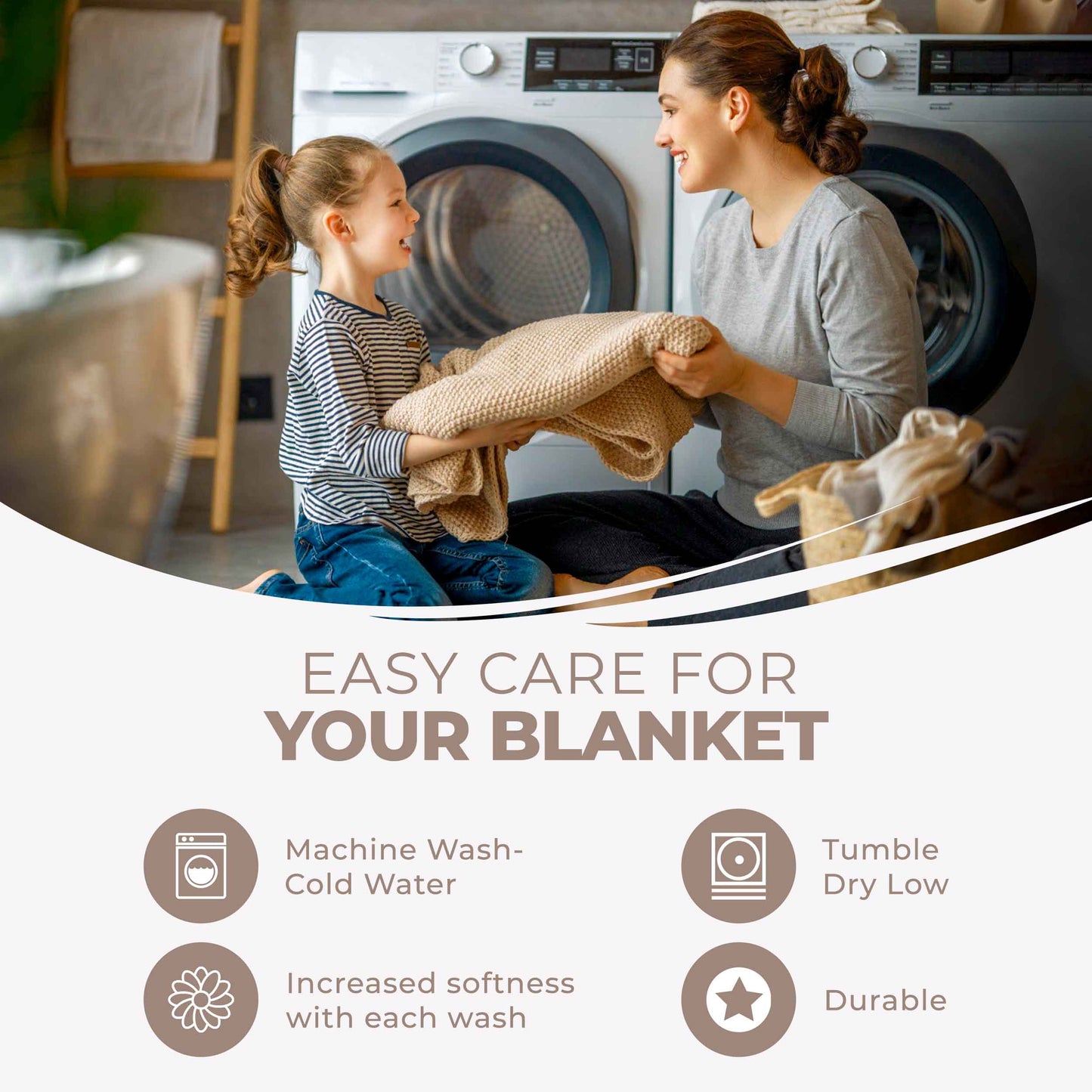 Diamond All-Season Cotton Blanket - Khaki