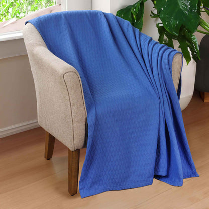 Diamond All-Season Cotton Blanket - Meritt Blue