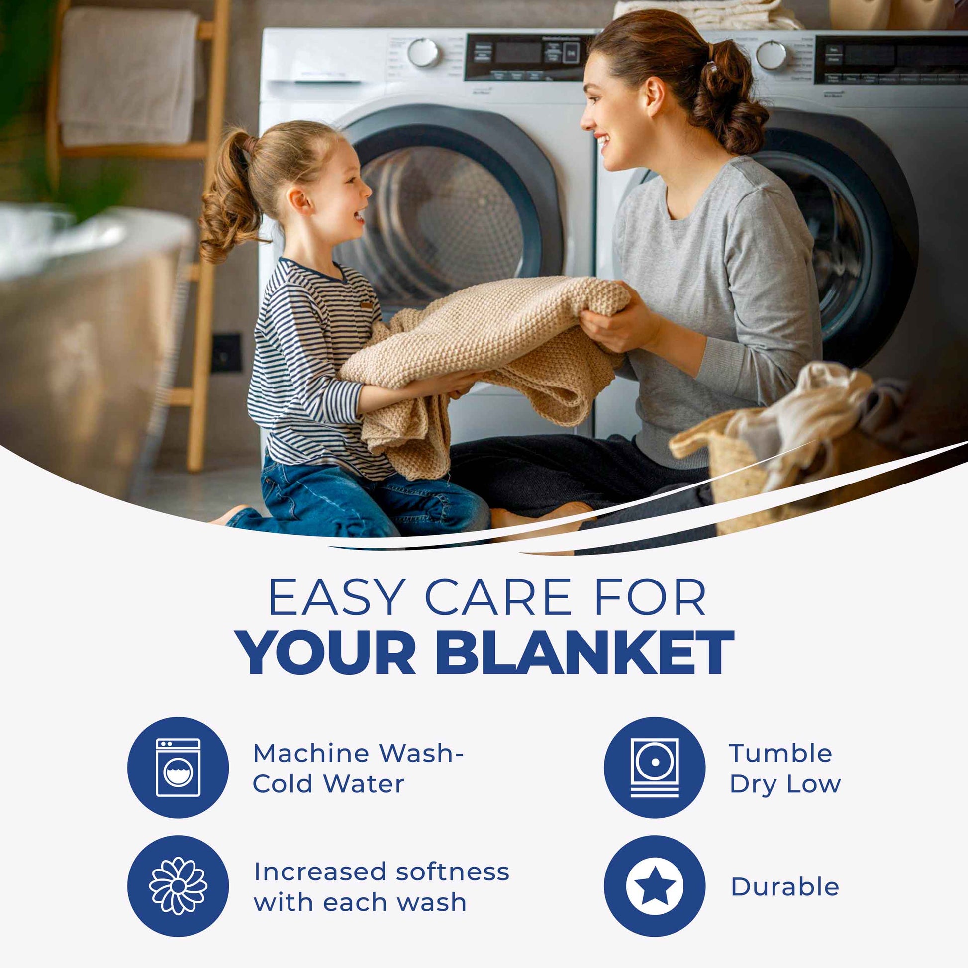 Diamond All-Season Cotton Blanket - Meritt Blue