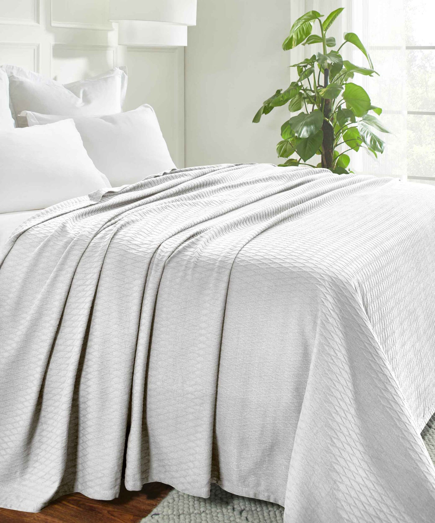 Diamond All-Season Cotton Blanket - Platinum