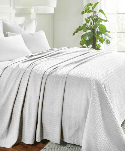 Diamond All-Season Cotton Blanket - Platinum