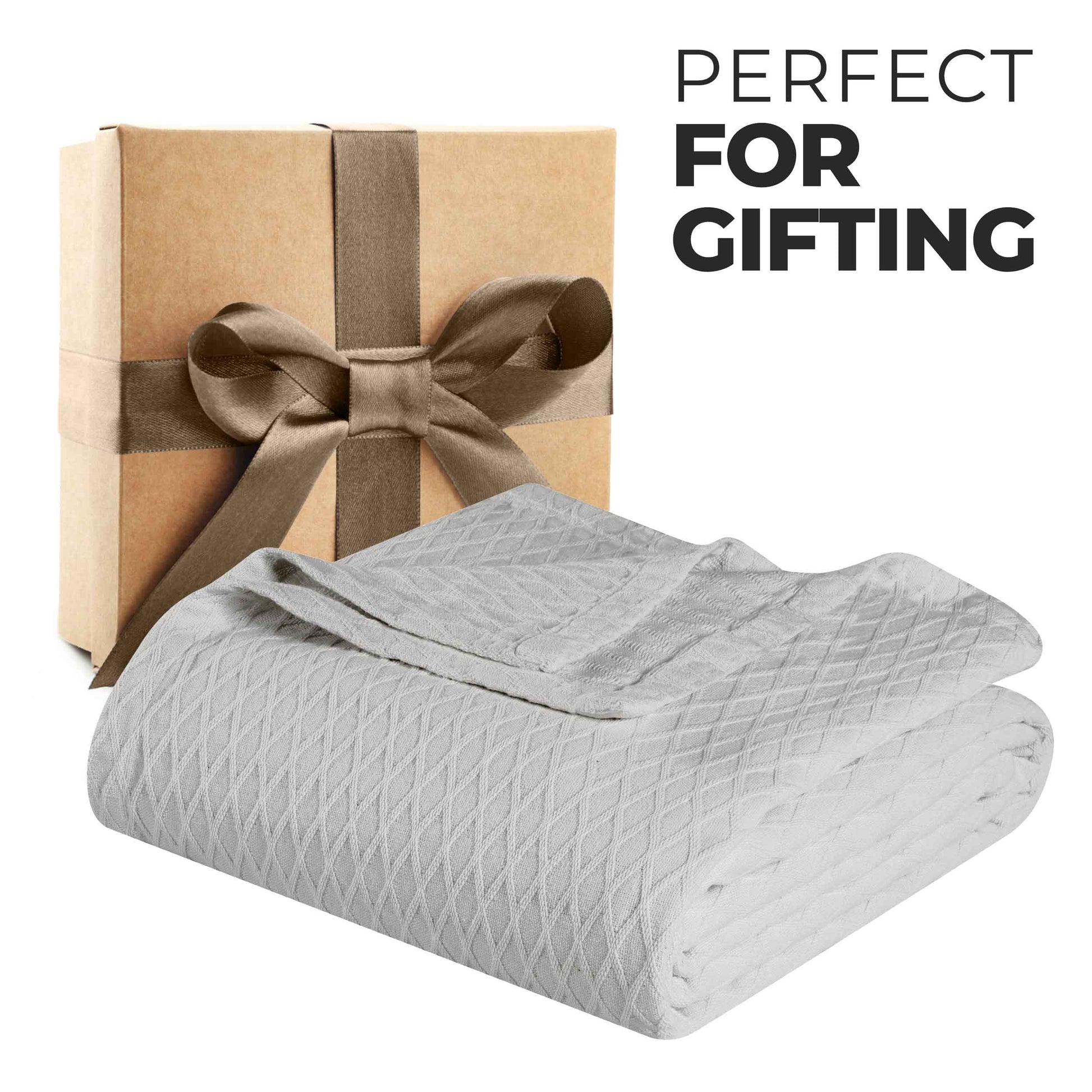 Diamond All-Season Cotton Blanket - Platinum