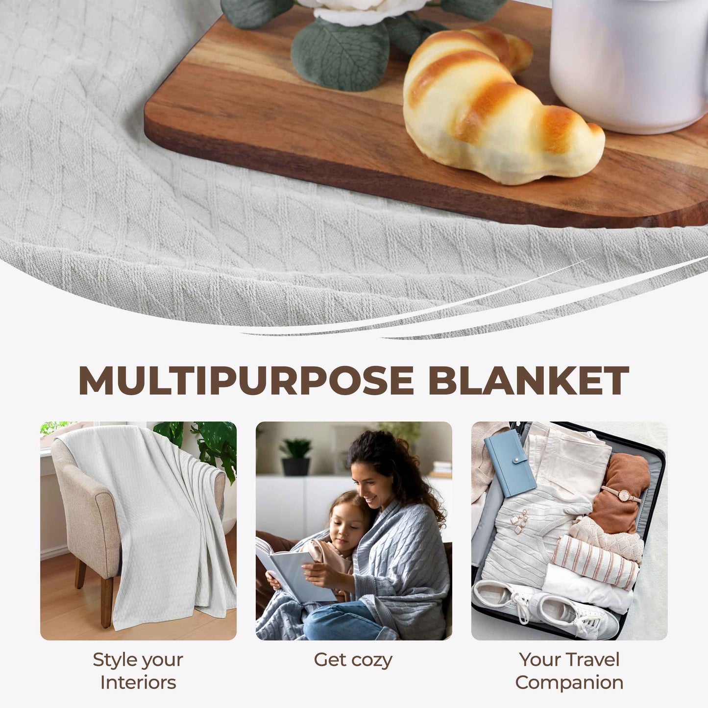 Diamond All-Season Cotton Blanket - Platinum