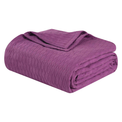 Diamond All-Season Cotton Blanket - Purple