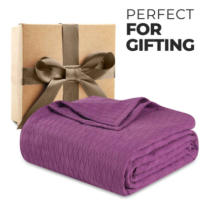 Diamond All-Season Cotton Blanket - Purple
