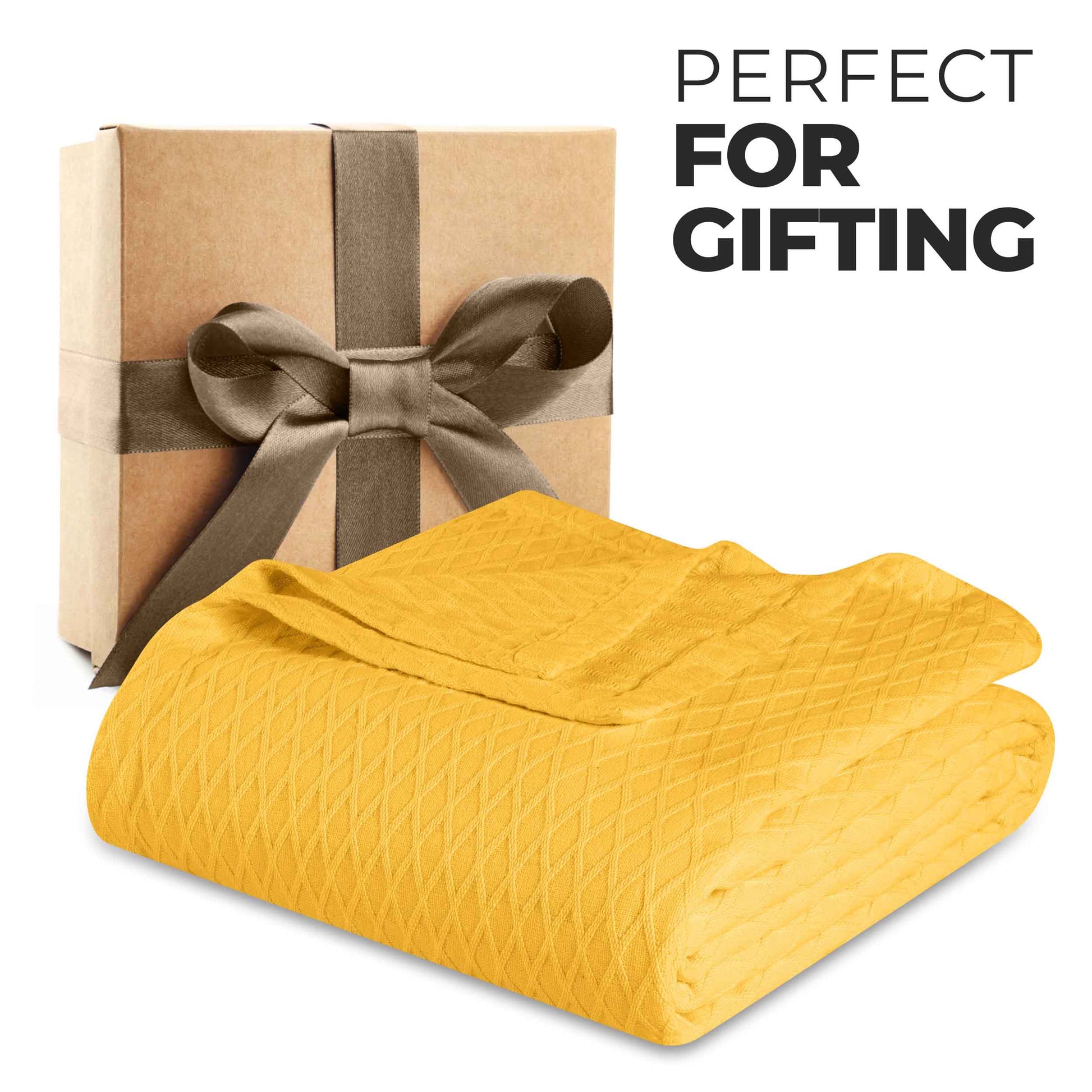 Diamond All-Season Cotton Blanket - Yellow