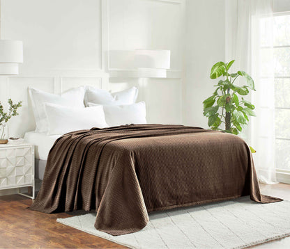 Diamond All-Season Cotton Blanket - Chocolate