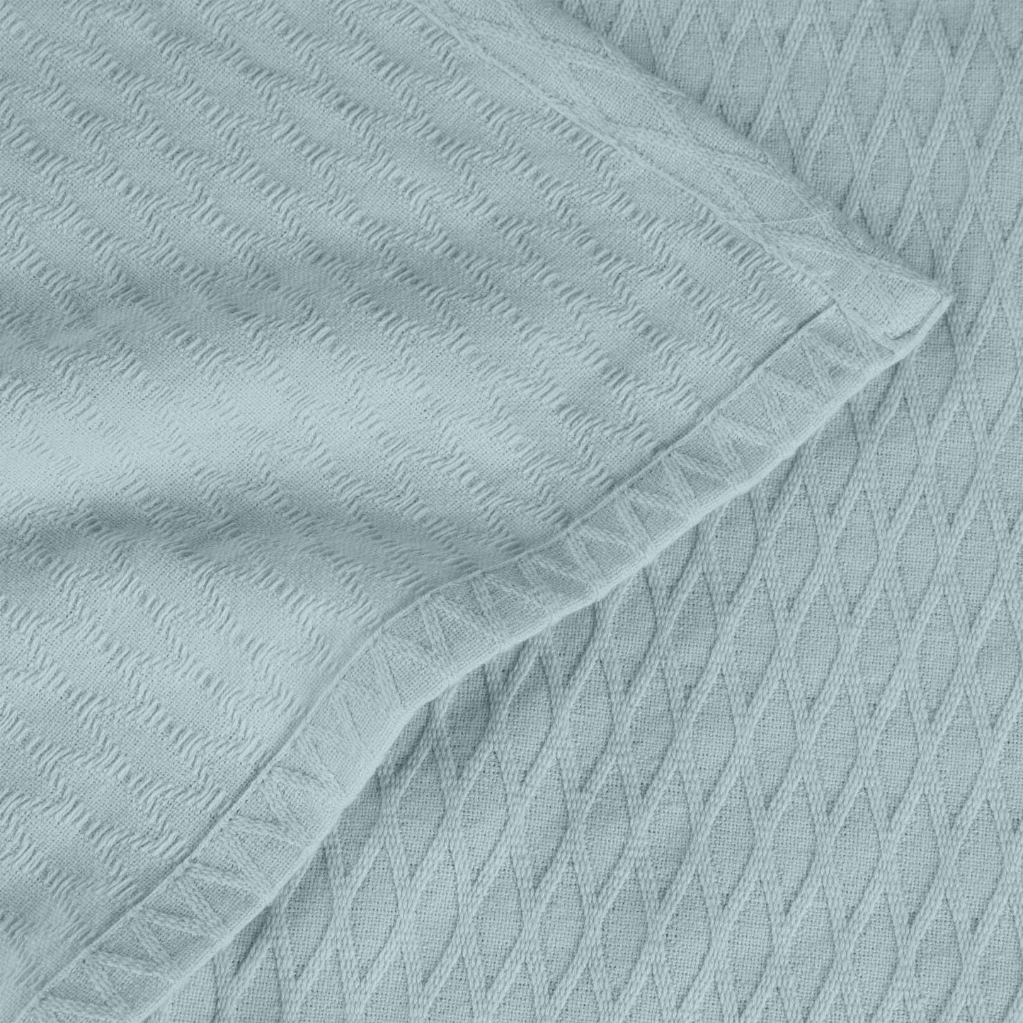 Diamond All-Season Cotton Blanket - Aqua