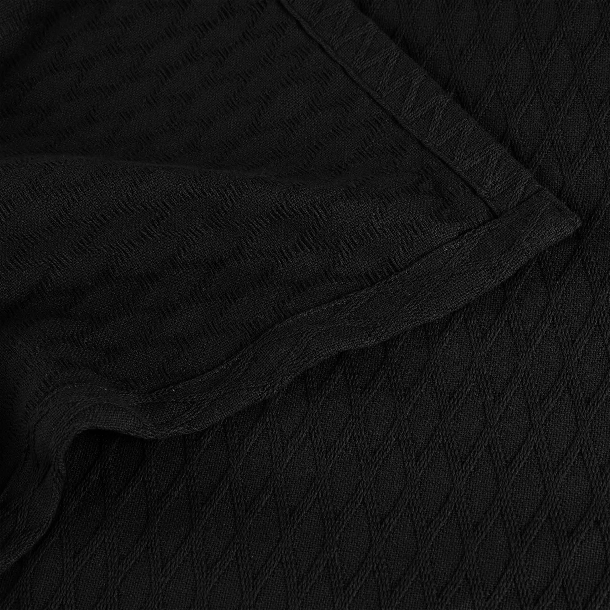 Diamond All-Season Cotton Blanket - Black