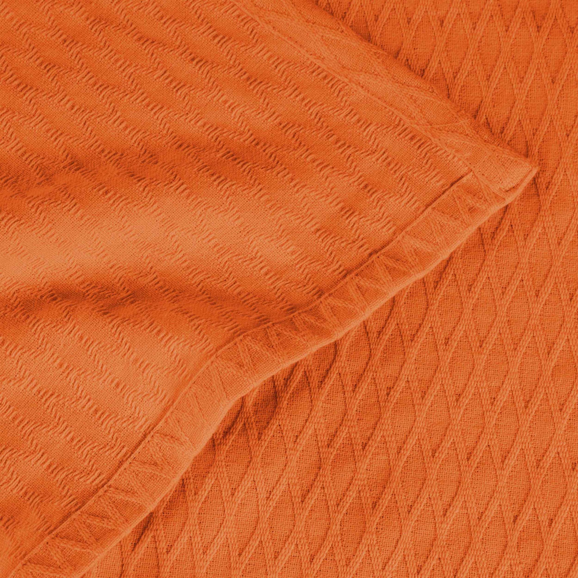 Diamond All-Season Cotton Blanket - Orange