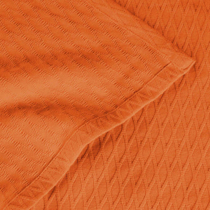 Diamond All-Season Cotton Blanket - Orange